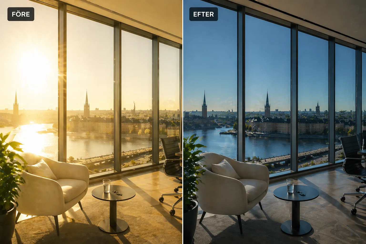 SOlskyddsfilm Malmö hjälper er med värmedämpande film för glas